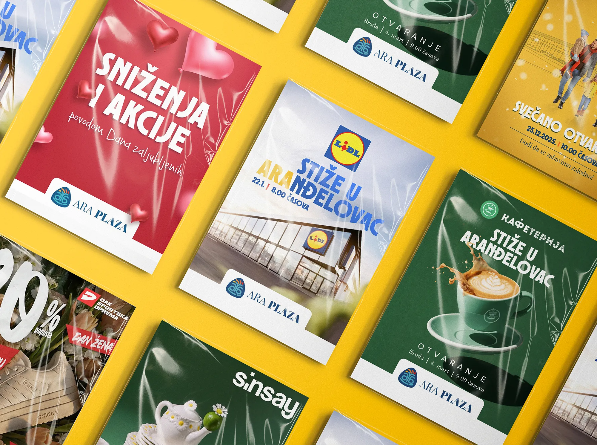 Prikazi kreativnih rešenja za društvene mreže Ara Plaza