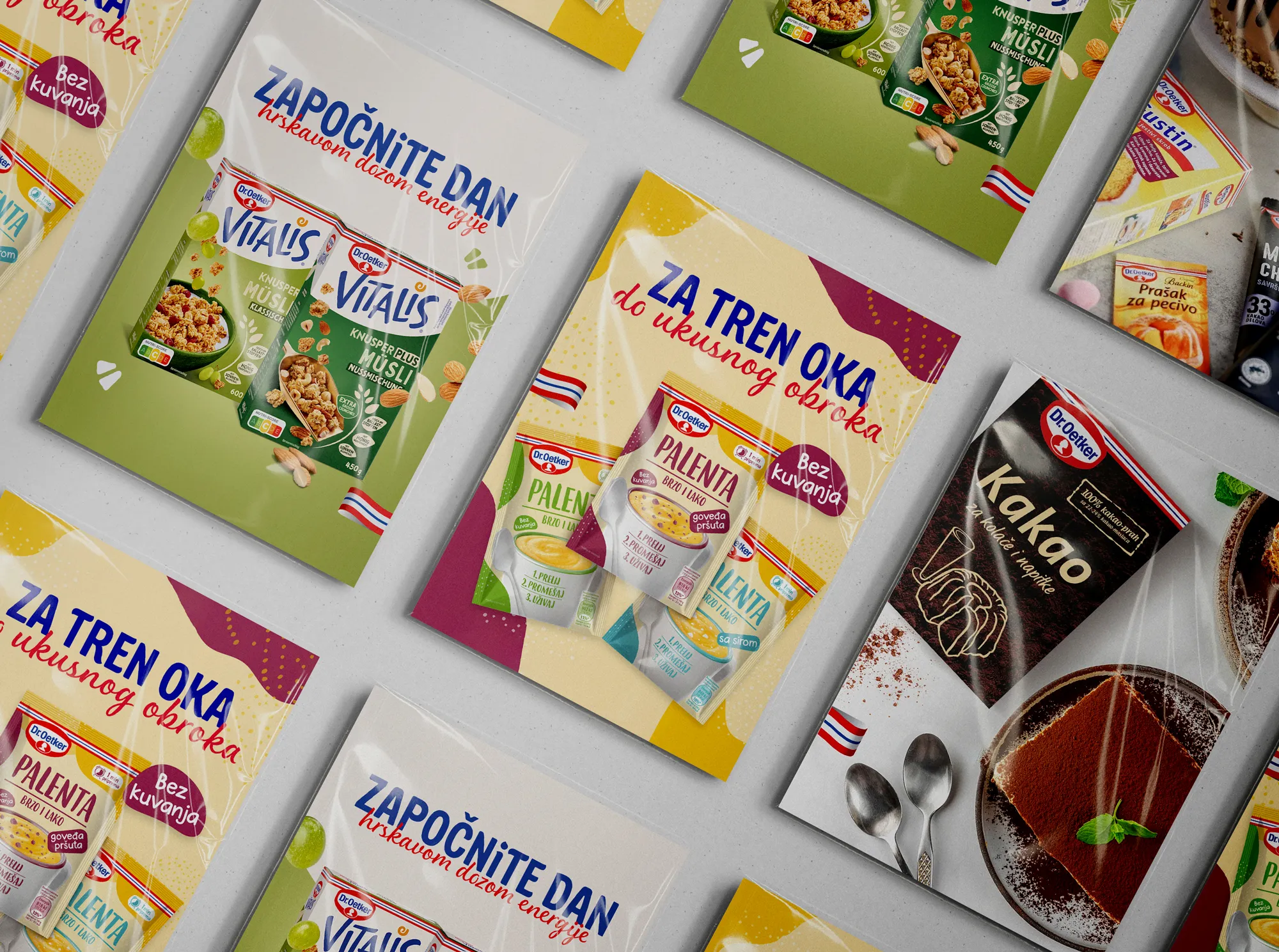 Prikazi kreativnih rešenja za društvene mreže za stranicu Dr. Oetker Srbija