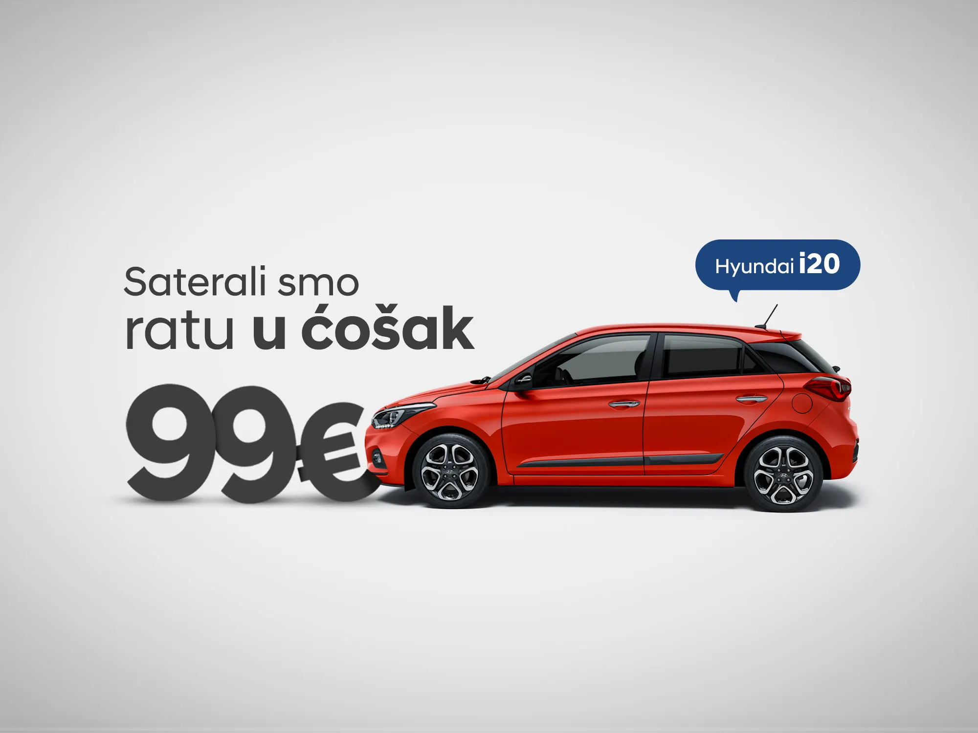 Kreativno rešenje za Hyundai Srbija — ilustracija kampanje "Saterali smo ratu u ćošak".