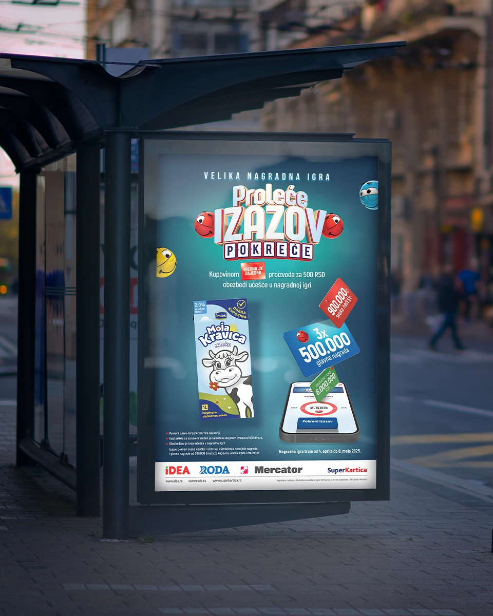 City light u Beogradu sa ključnim vizualom nagradne igre "Proleće izazov pokreće"